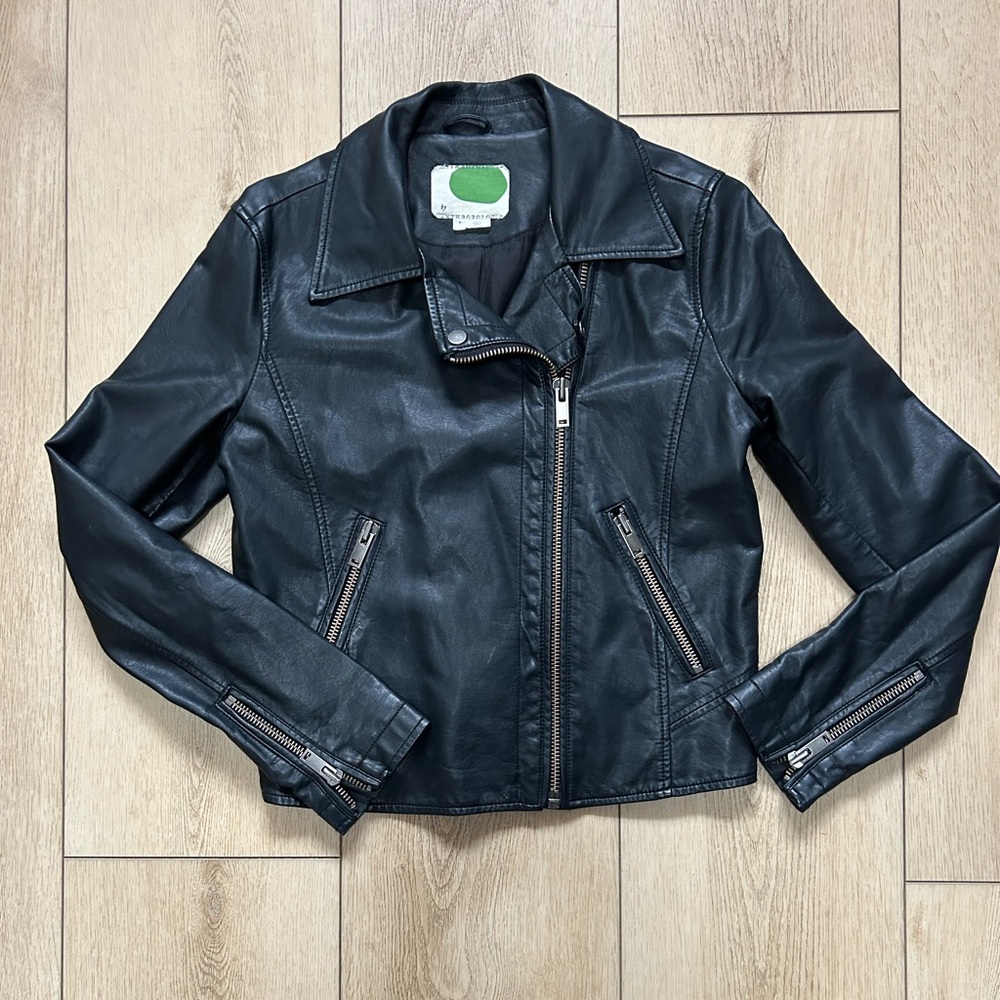 Small Black Anthropologie Faux Leather Jacket